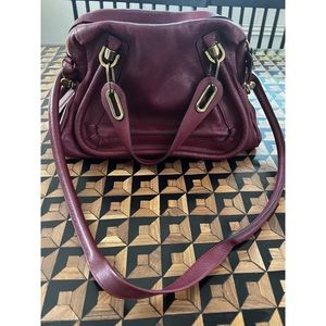Chloe Paraty Handbag, burgundy